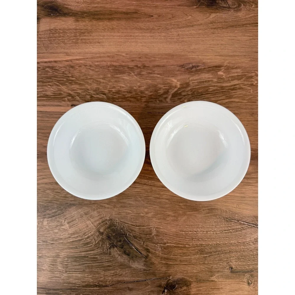 Vintage PAIR (2) White Corelle Vitrelle 5 1/4
